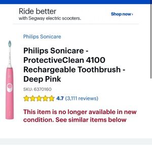Philips Sonicare Deep Pink Rechargeable Toothbrush